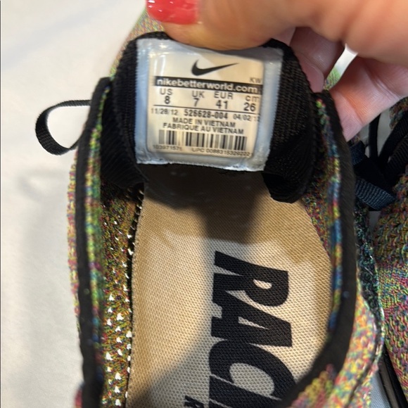 Nike 2012 Flyknit Racer Multicolor 1.0 sz 8, Preowned,  Black Tongue VERY RARE - Picture 3 of 11